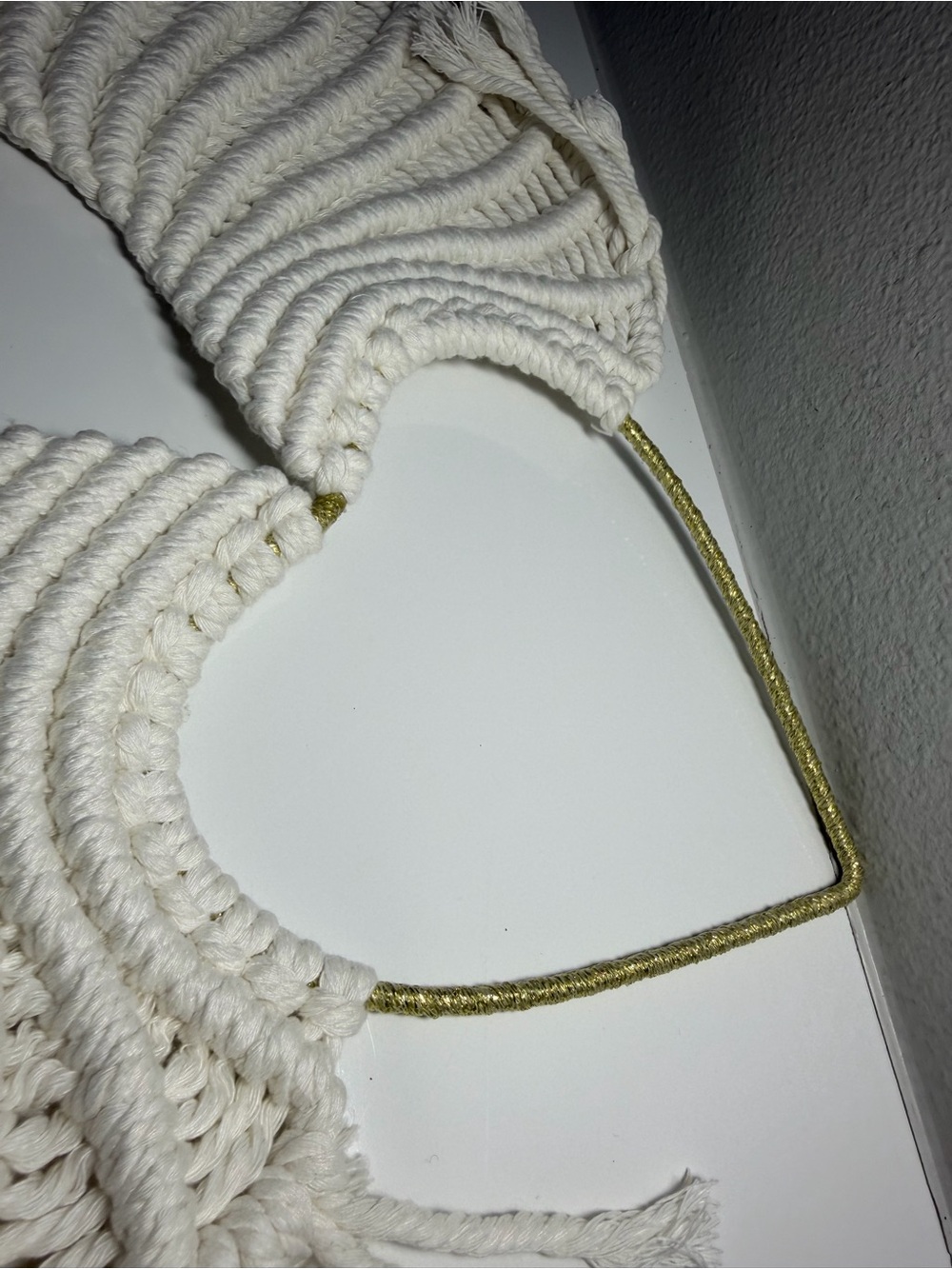 Macrame Angel Wings Dream Catcher in Cream - Picture 14 of 14